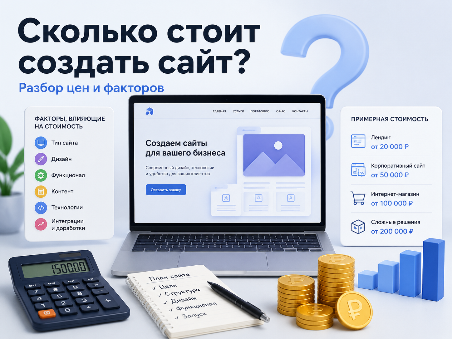 Сколько стоит создать сайт? Разбор цен и факторов